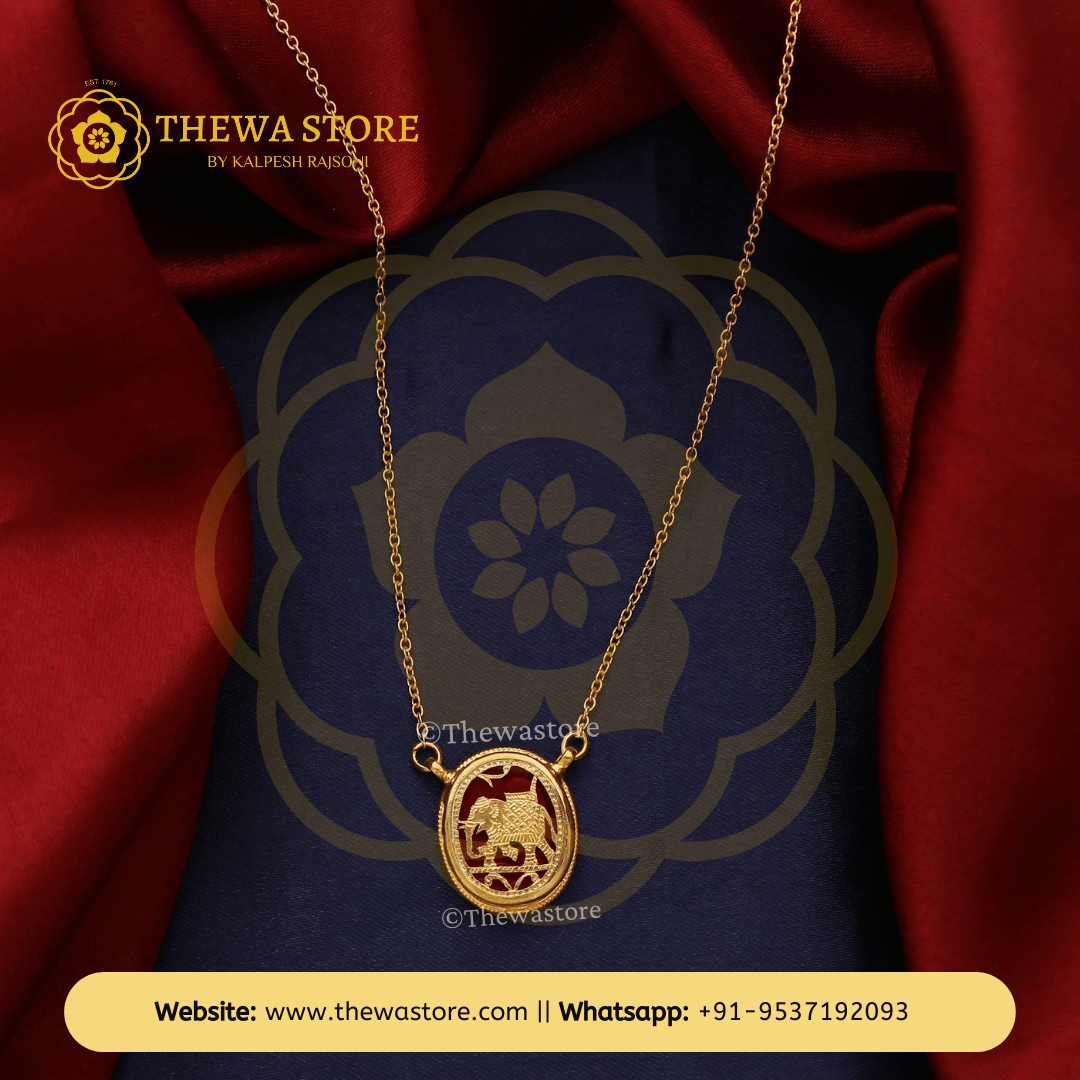 Thewa Jewellery Oval Elephant Pendant - ThewaStore