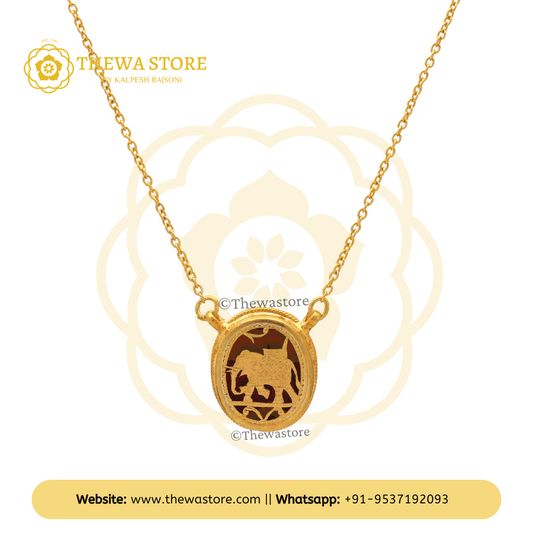 Thewa Jewellery Oval Elephant Pendant - ThewaStore