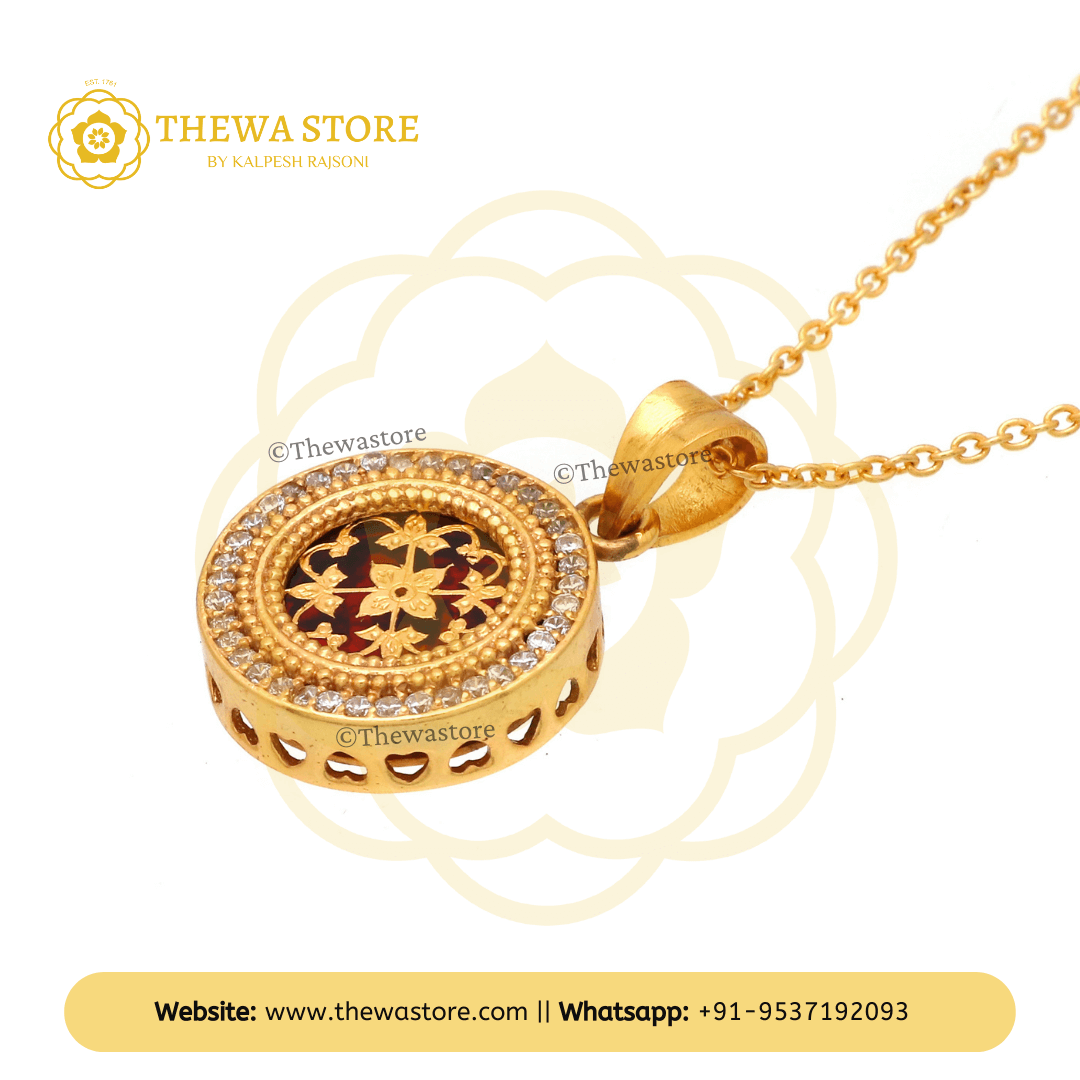Thewa Jewellery Diamond Round Pendant - ThewaStore
