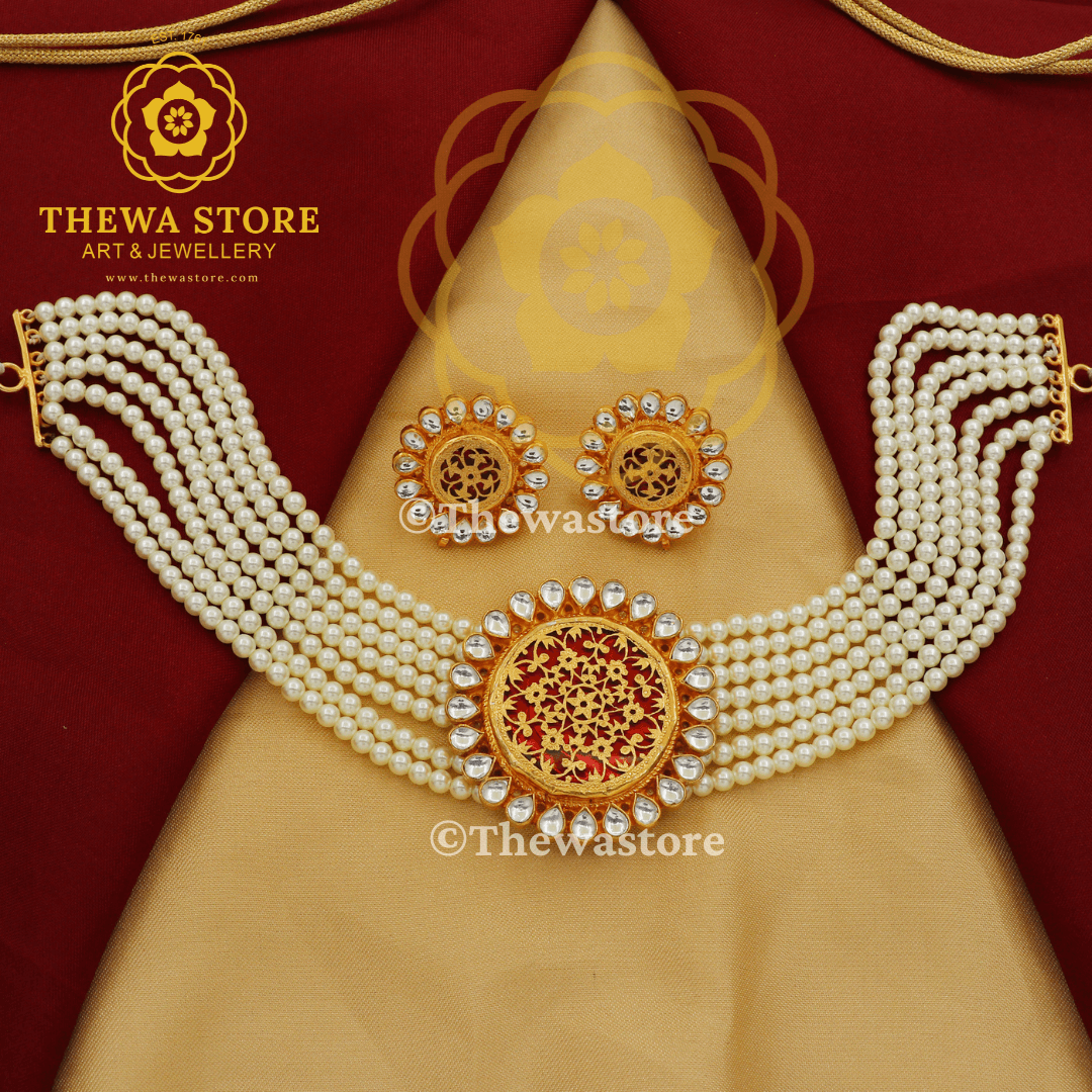 Art of thewa Ahyana Kundan choker Necklace - ThewaStore