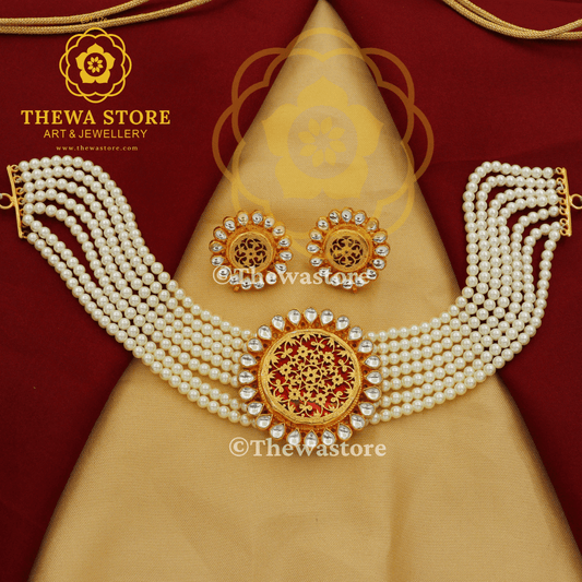Art of thewa Ahyana Kundan choker Necklace - ThewaStore