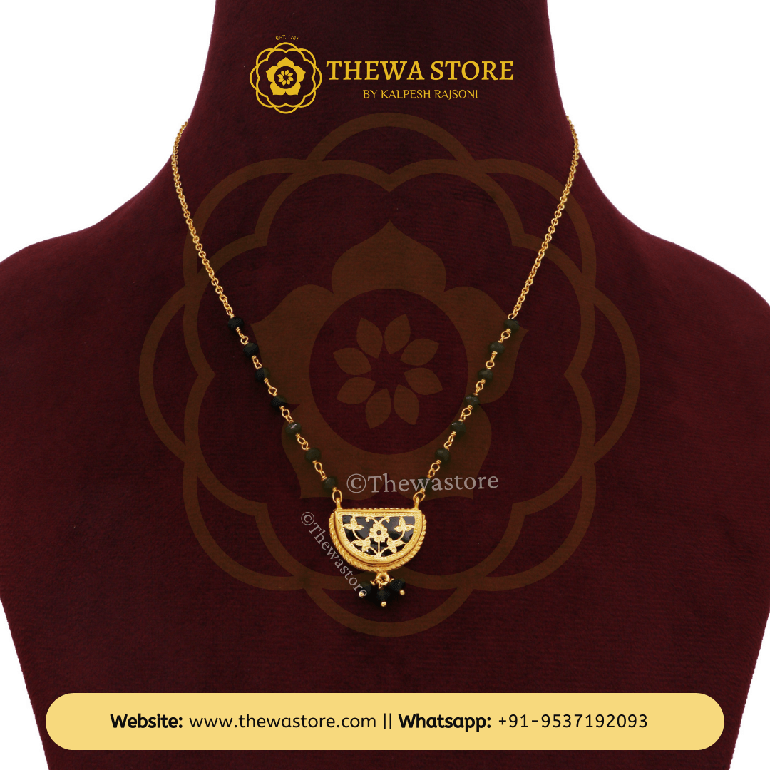 Thewa Jewellery D-Shape Mangal Sutra - ThewaStore