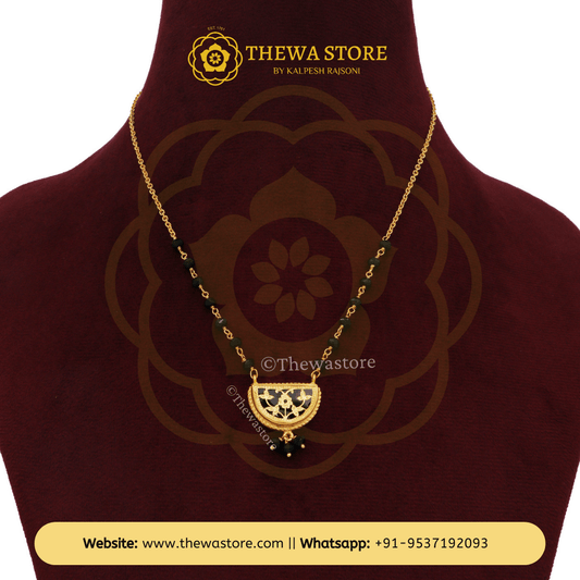 Thewa Jewellery D-Shape Mangal Sutra - ThewaStore