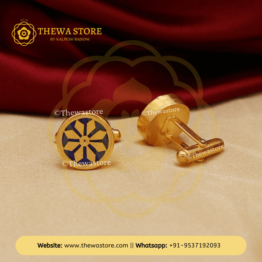 Thewa Jewellery Desinger Sun Rays Cufflinks for Men - ThewaStore
