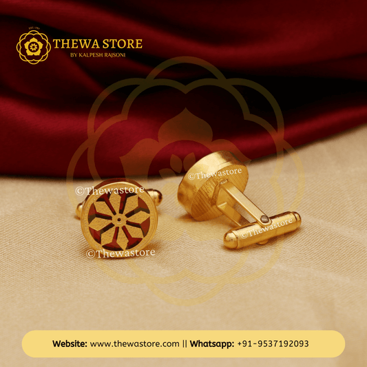 Thewa Jewellery Desinger Sun Rays Cufflinks for Men - ThewaStore