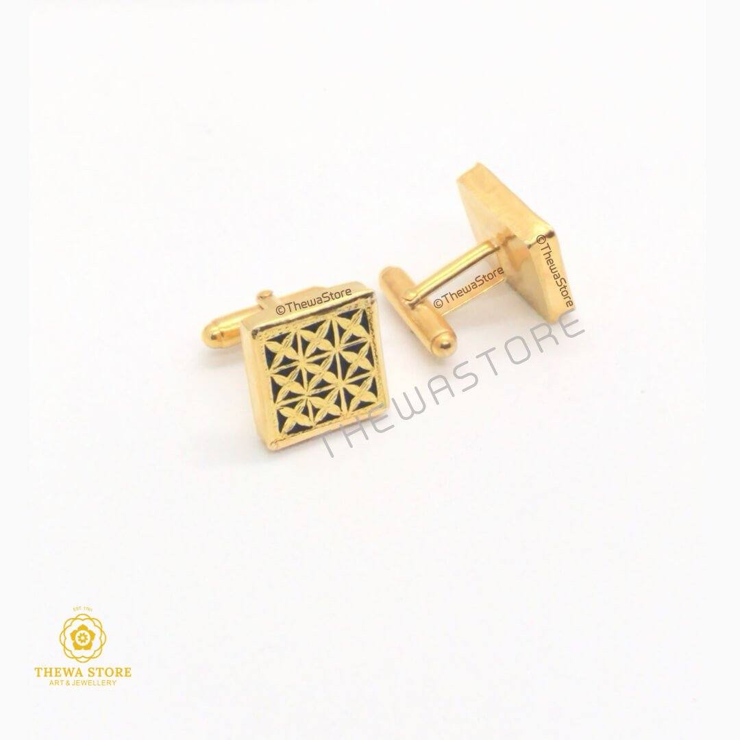 Thewa Jewellery  Square Checks  Cufflinks for Men - ThewaStore