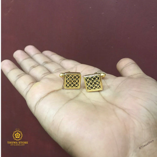 Thewa Jewellery  Square Checks  Cufflinks for Men - ThewaStore
