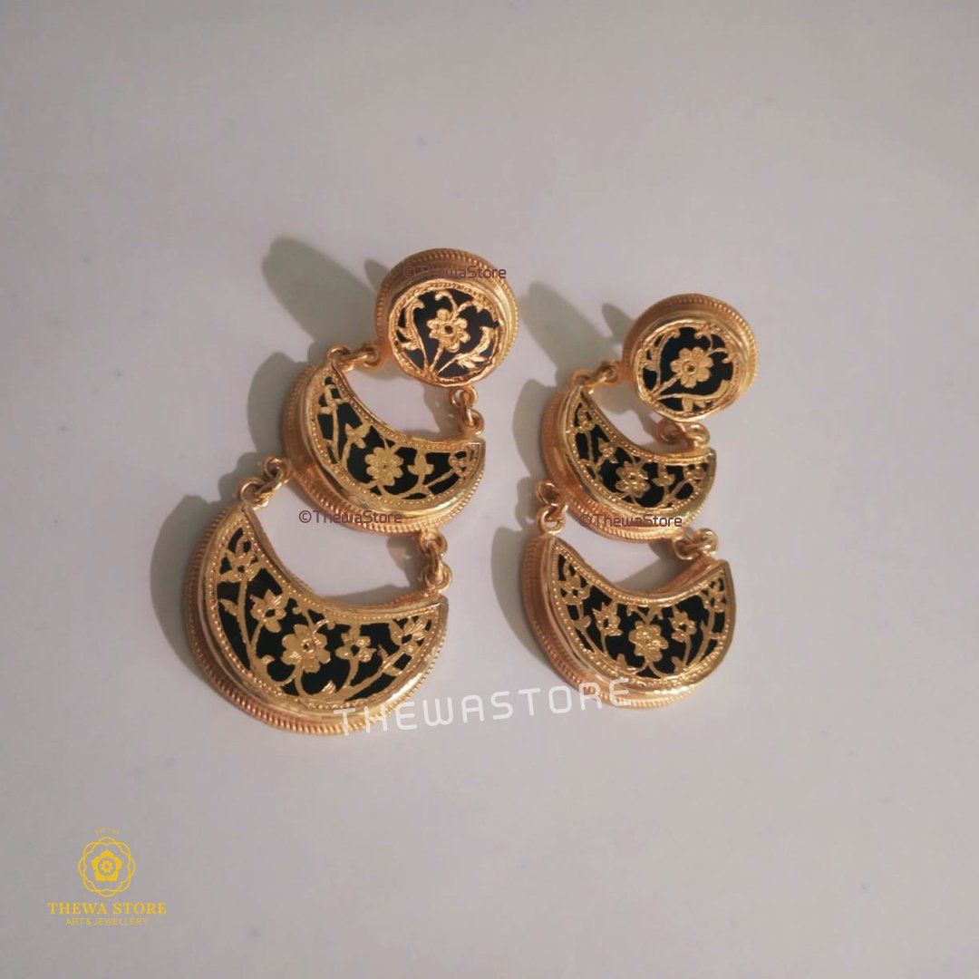 Thewa Jewellery 3 Layers Jhumkiya Earrning - ThewaStore