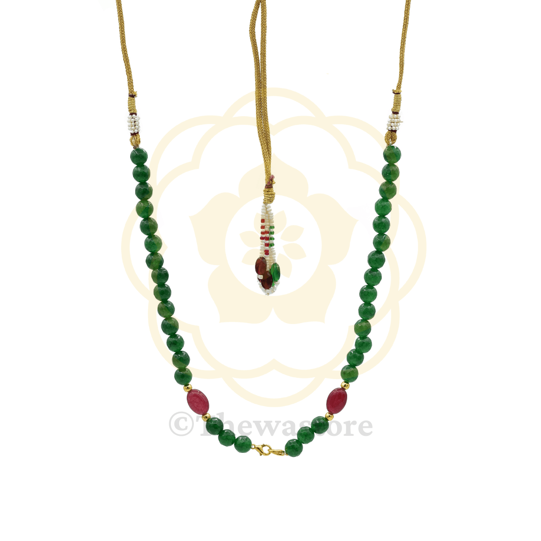 Green with Red Oval Moti - ThewaStore