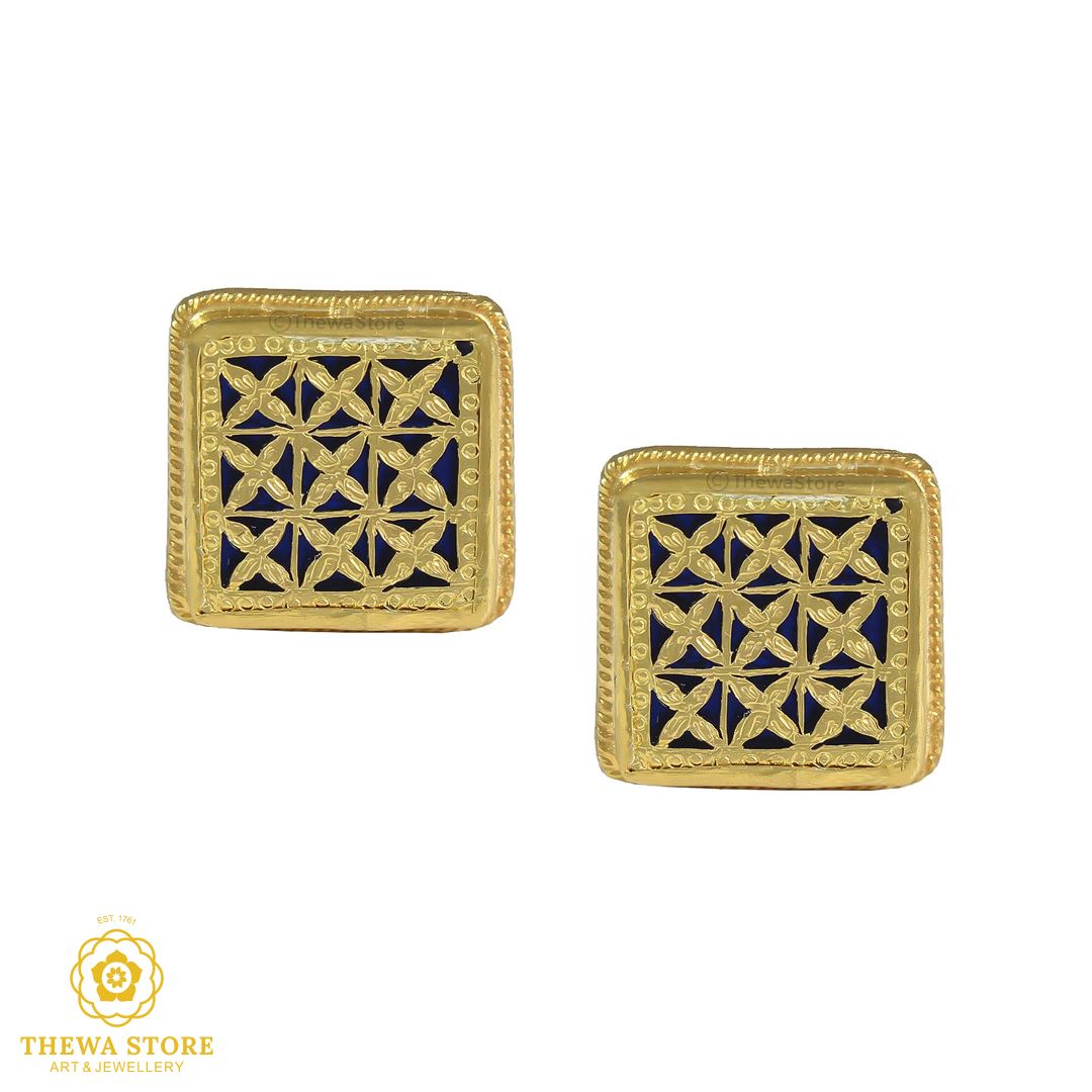 Thewa Jewellery  Square Checks  Cufflinks for Men - ThewaStore