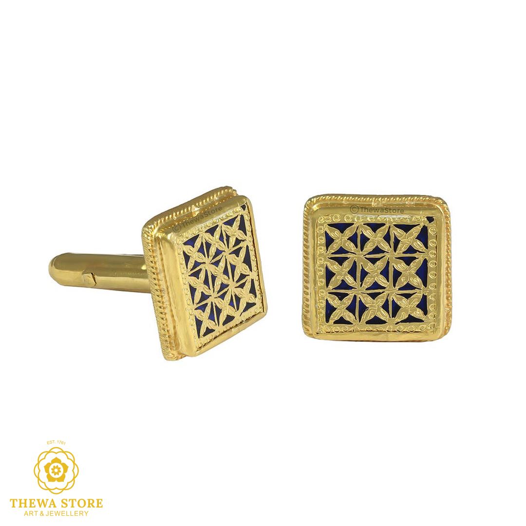 Thewa Jewellery  Square Checks  Cufflinks for Men - ThewaStore