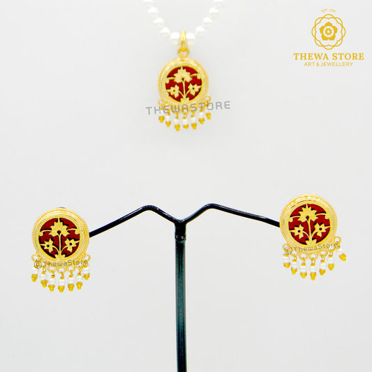 Original Thewa Art Jewellery Esma  Flower Necklace - ThewaStore