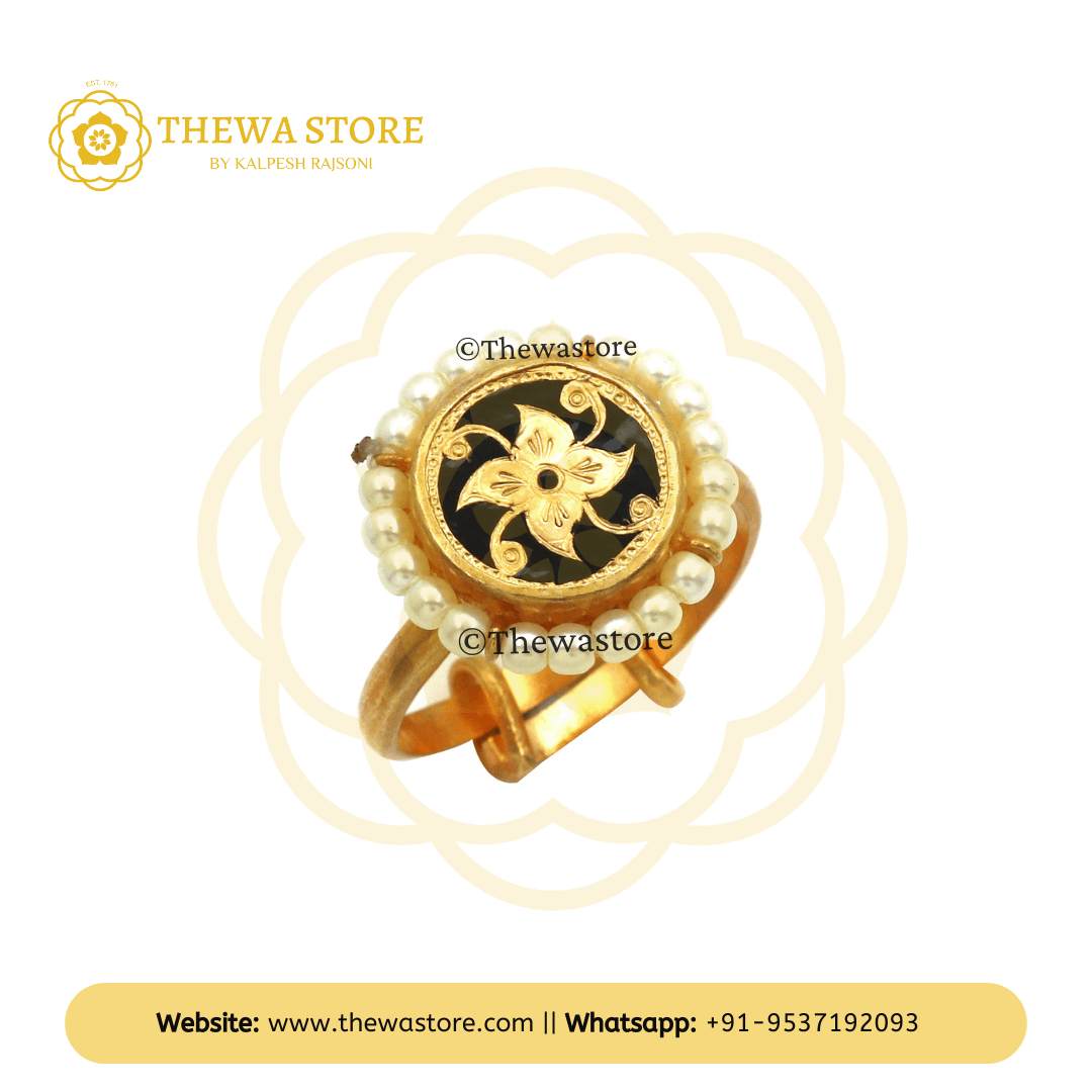 Lotus Thewa Art Jewellery Ring - ThewaStore