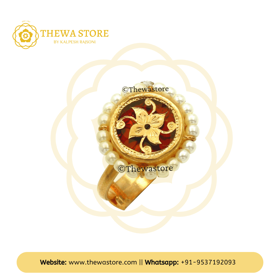 Lotus Thewa Art Jewellery Ring - ThewaStore