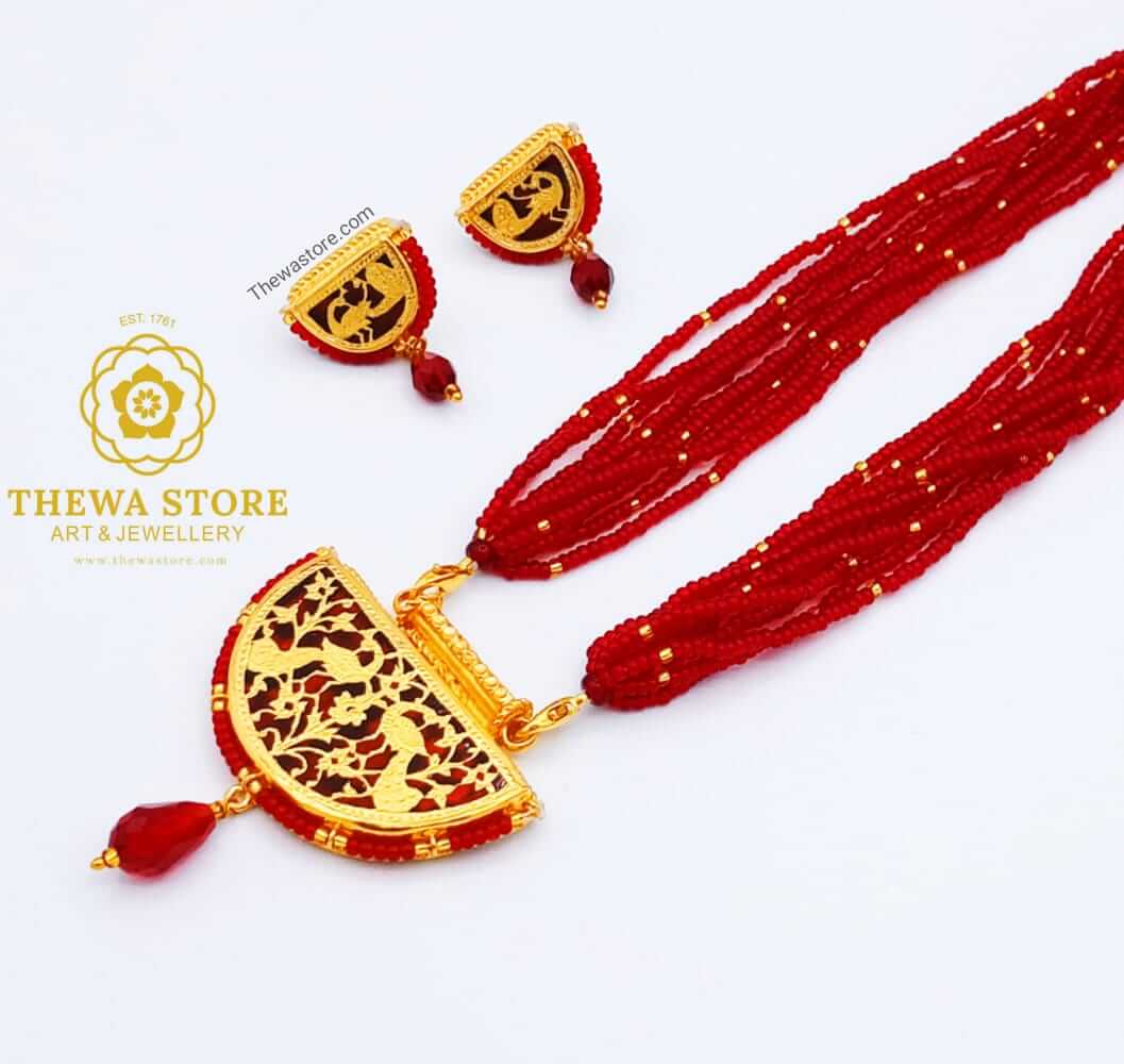 Original Art of Thewa D Shape Double Peacock 🦚 Necklace - ThewaStore