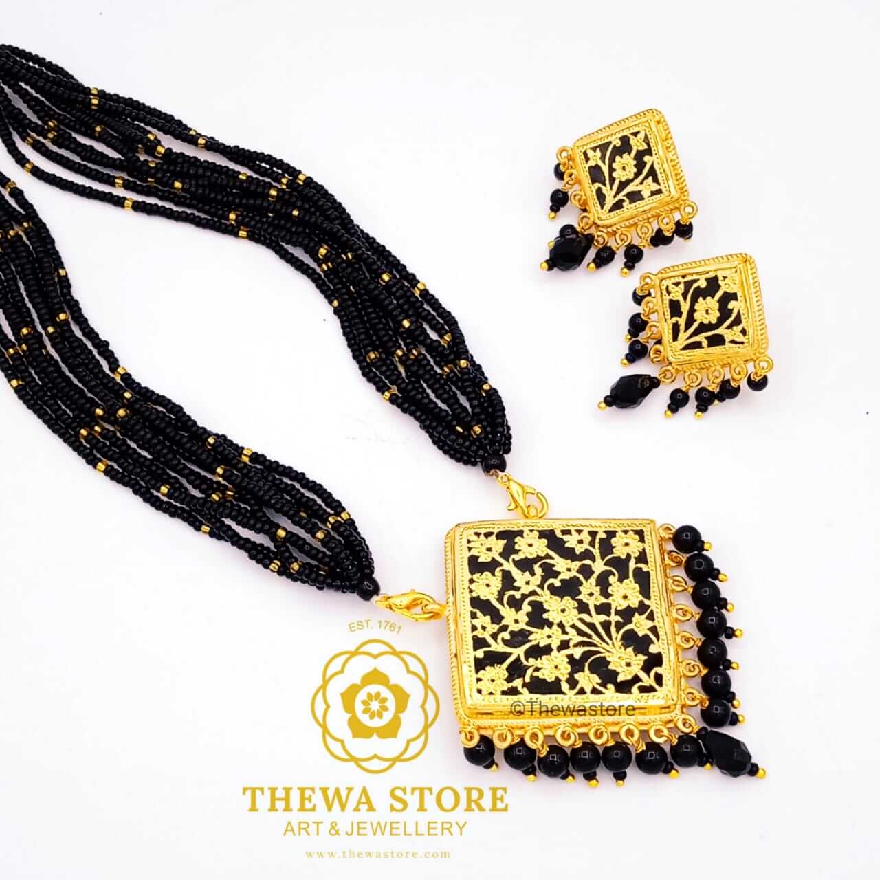 Thewa Jewellery Patang Dancing Peacock 🦚 Necklace - ThewaStore