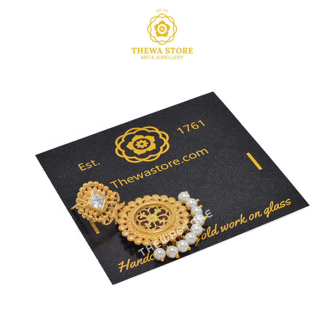 Sparsh Designer Thewa Round Necklace 1