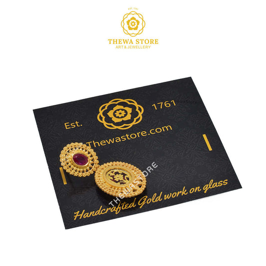 Sparsh Thewa Jewellery Oval Latkan Earrings - ThewaStore