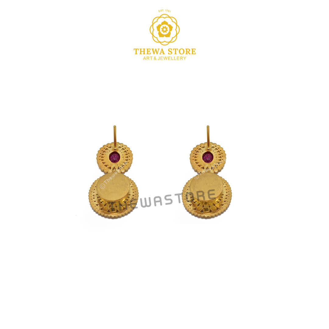 Sparsh Thewa Jewellery Oval Latkan Earrings - ThewaStore