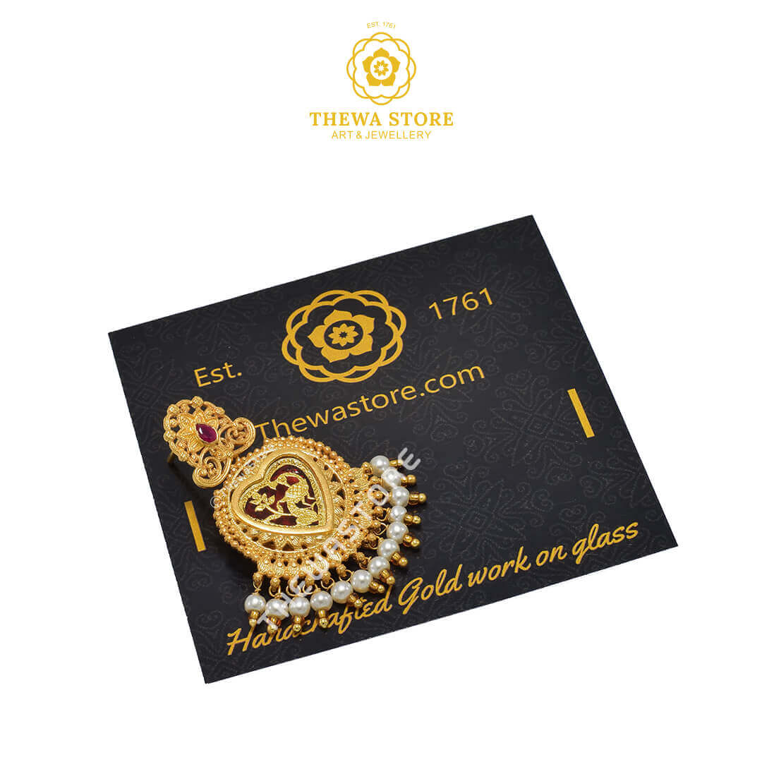 Sparsh Thewa Jewellery Heart with Peacock 1