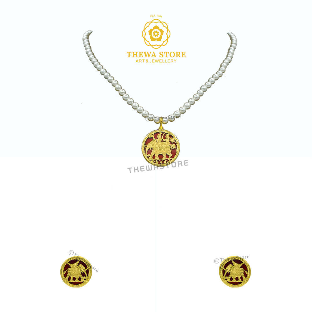Art of Thewa Jewellery Elephant Savari Necklace - ThewaStore