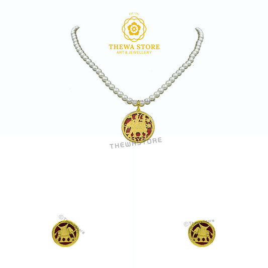 Art of Thewa Jewellery Elephant Savari  Necklace - ThewaStore