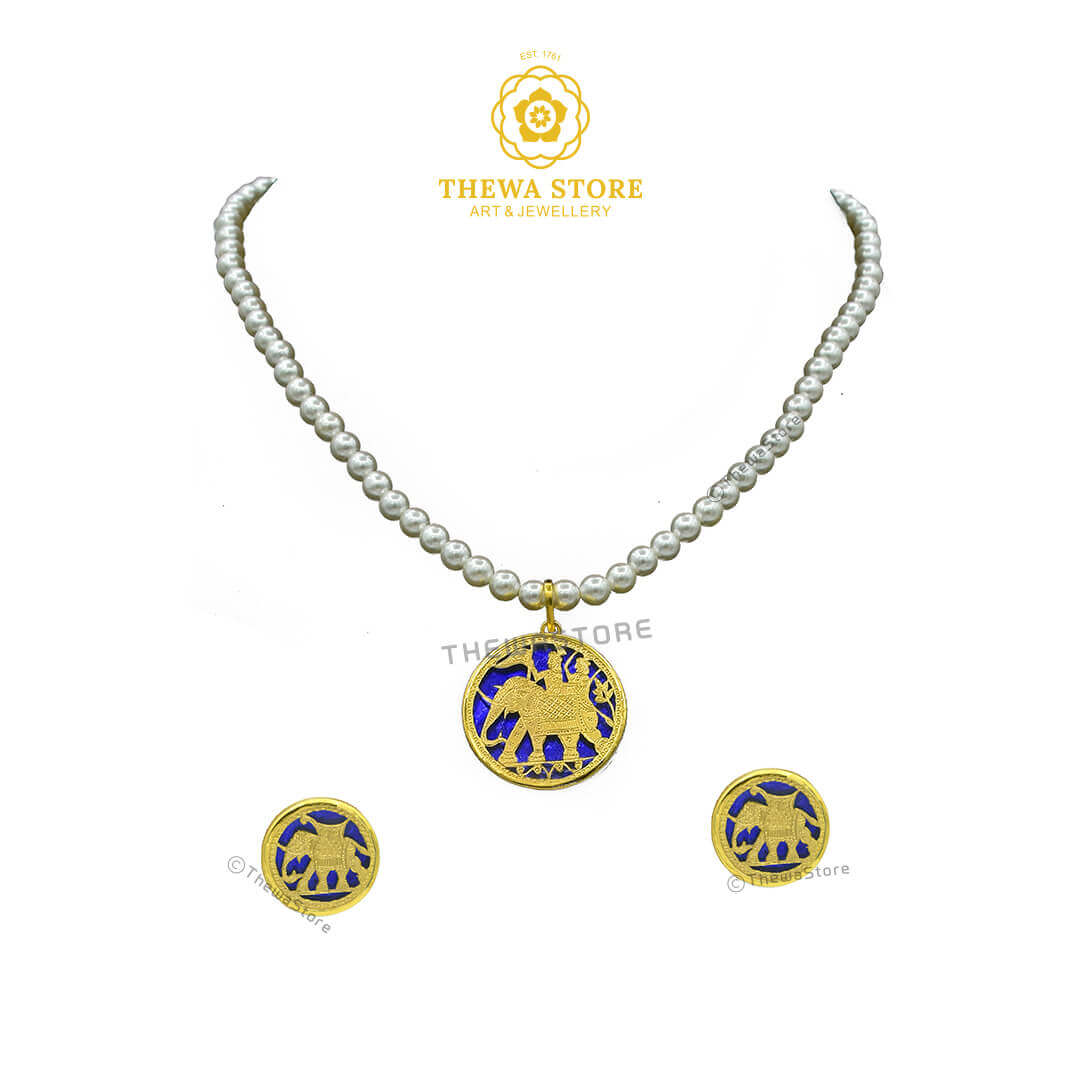 Art of Thewa Jewellery Elephant Savari Necklace - ThewaStore