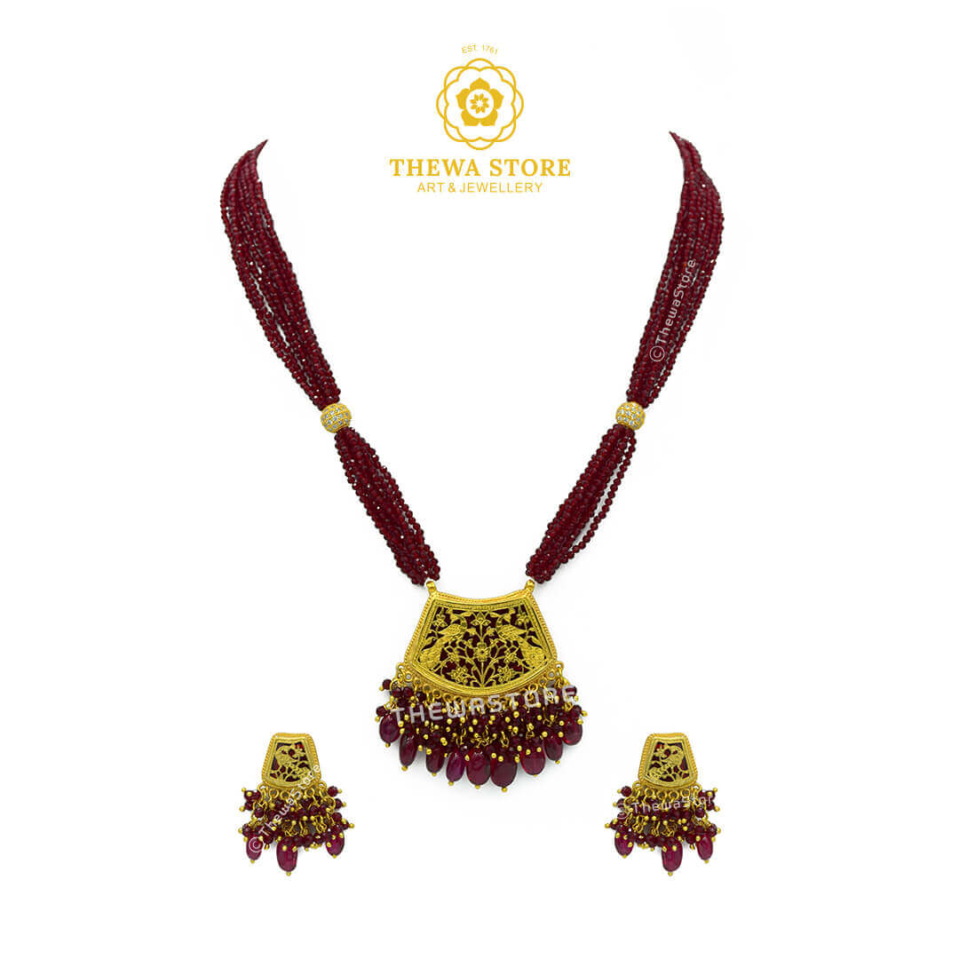 Art of thewa Jewellery Double Peacock 🦚 Necklace - ThewaStore
