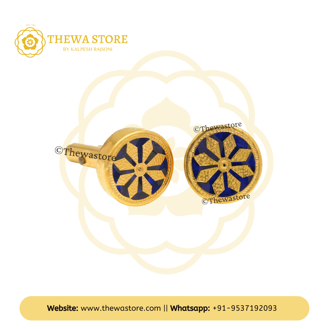 Thewa Jewellery Desinger Sun Rays Cufflinks for Men - ThewaStore