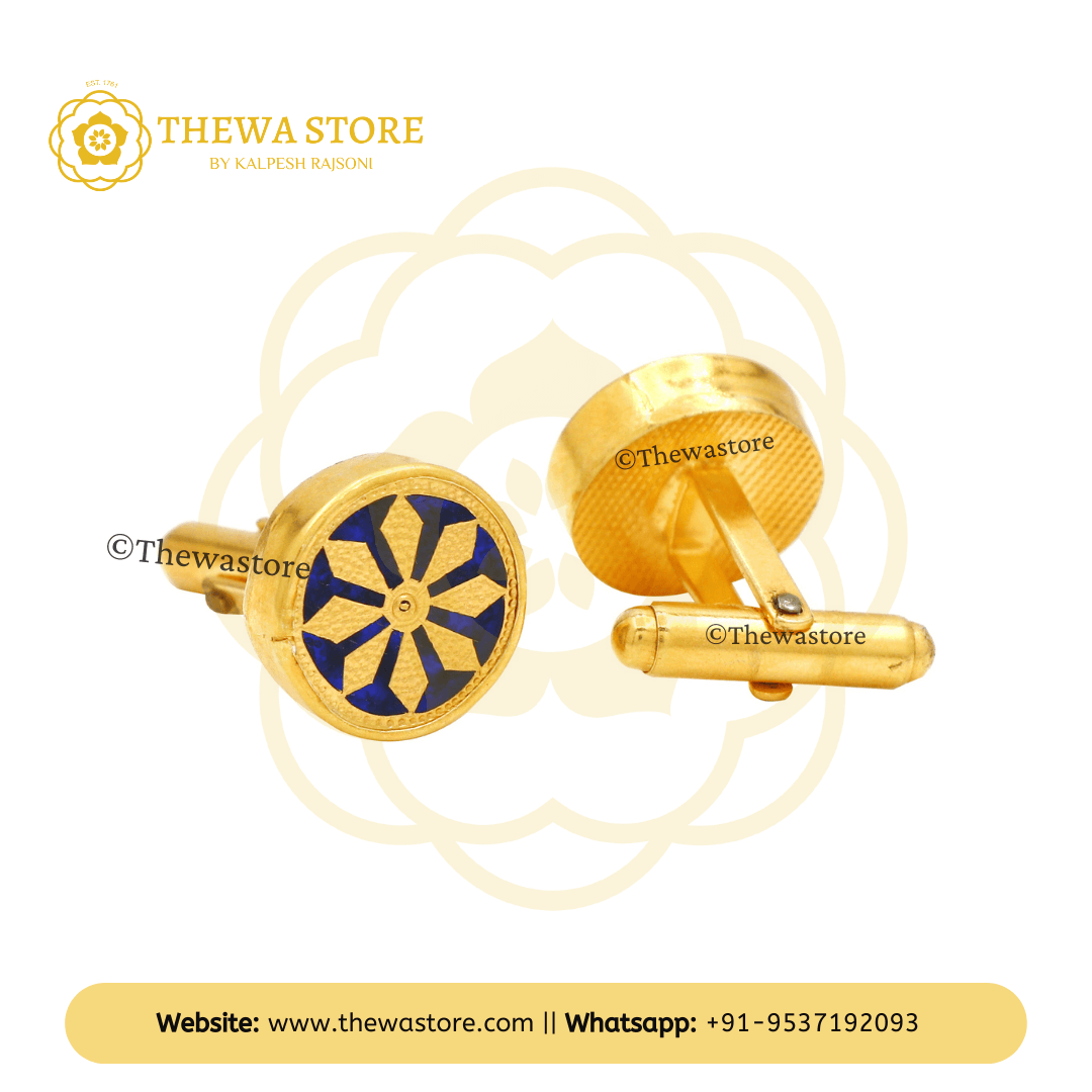 Thewa Jewellery Desinger Sun Rays Cufflinks for Men - ThewaStore