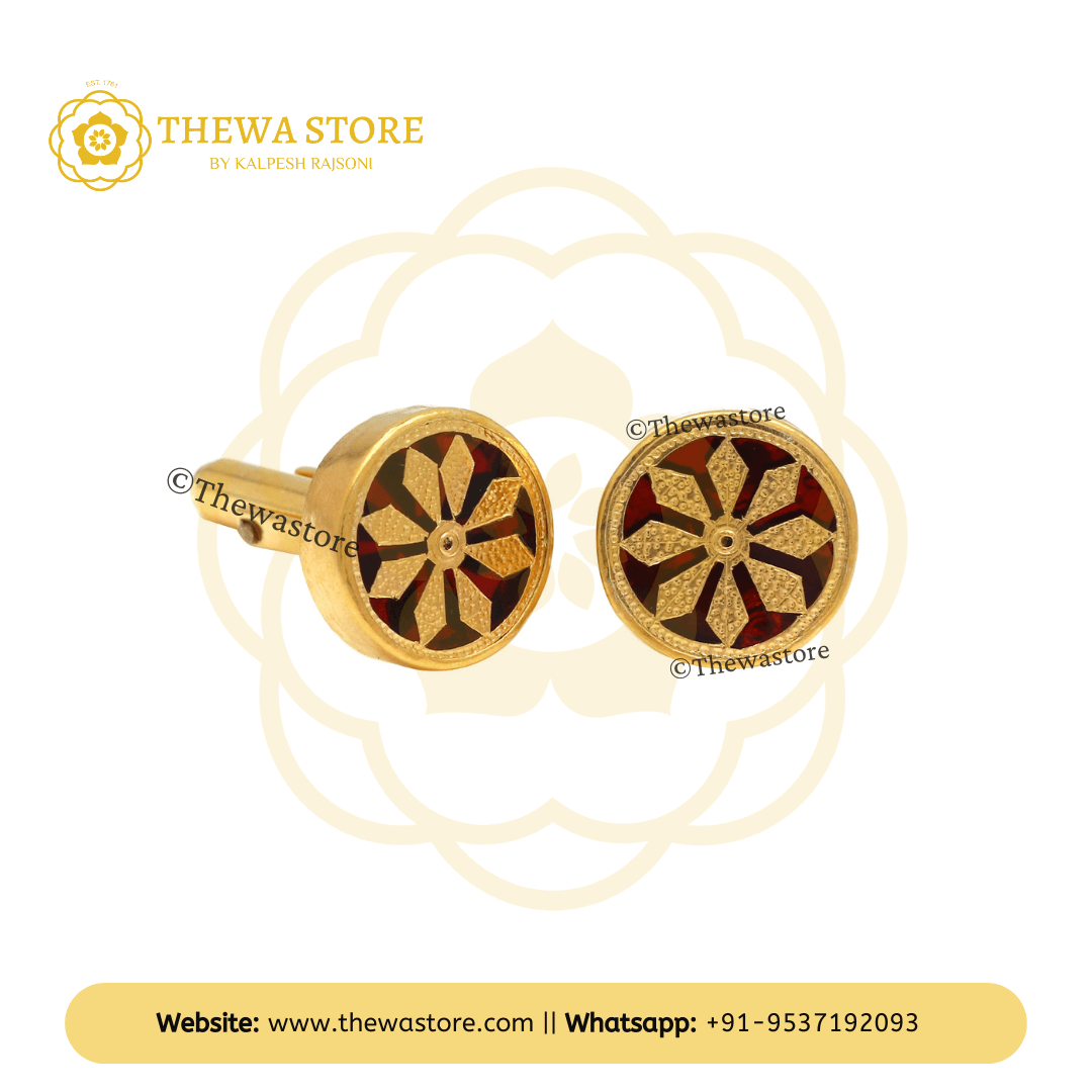 Thewa Jewellery Desinger Sun Rays Cufflinks for Men - ThewaStore