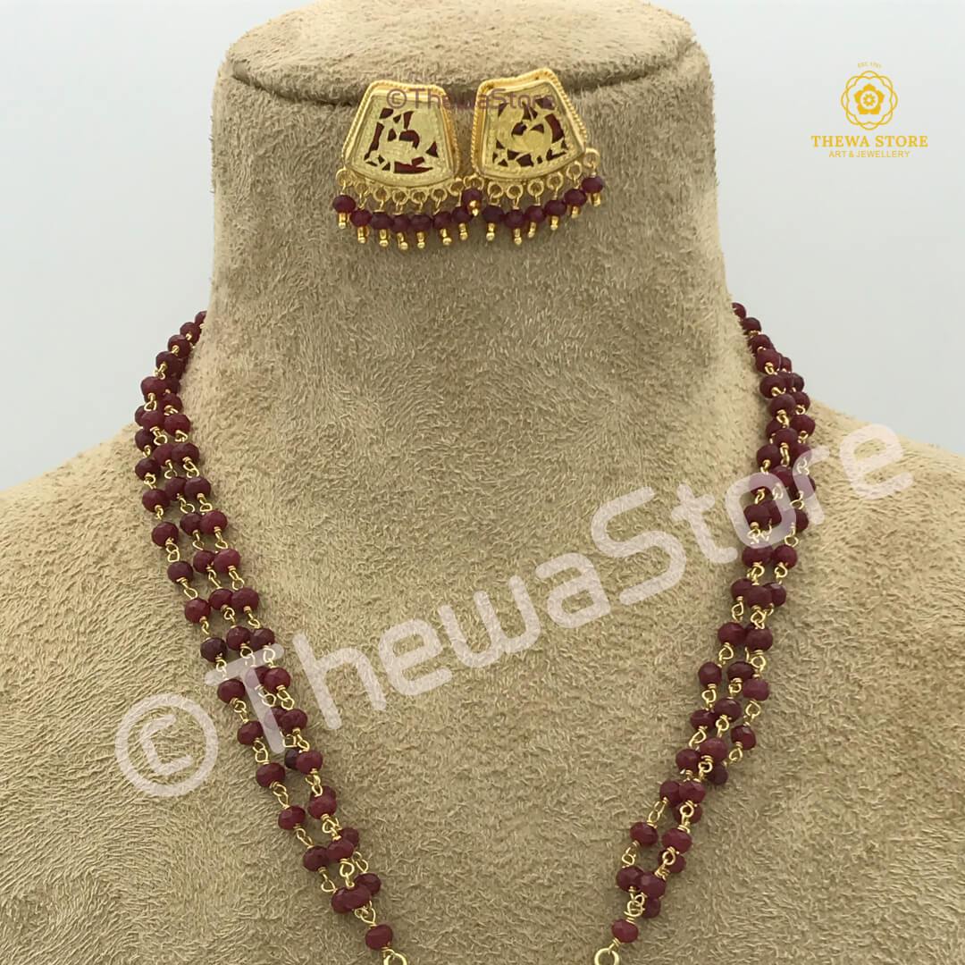 Original Thewa Jewellery Pankhi Two Peacock Designer Necklace - ThewaStore