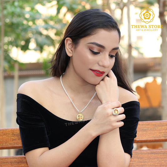 Thewa Elephant + Flower Pendant Combo 1 - ThewaStore