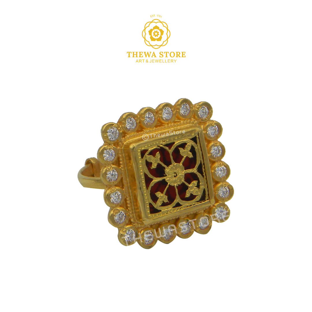 Thewa Art Sqaure Diamond Ring - ThewaStore