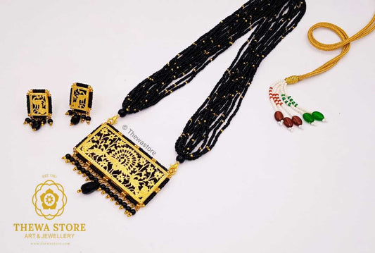 Art of thewa Jewellery Sqaure Double Peacock 🦚 Necklace - ThewaStore