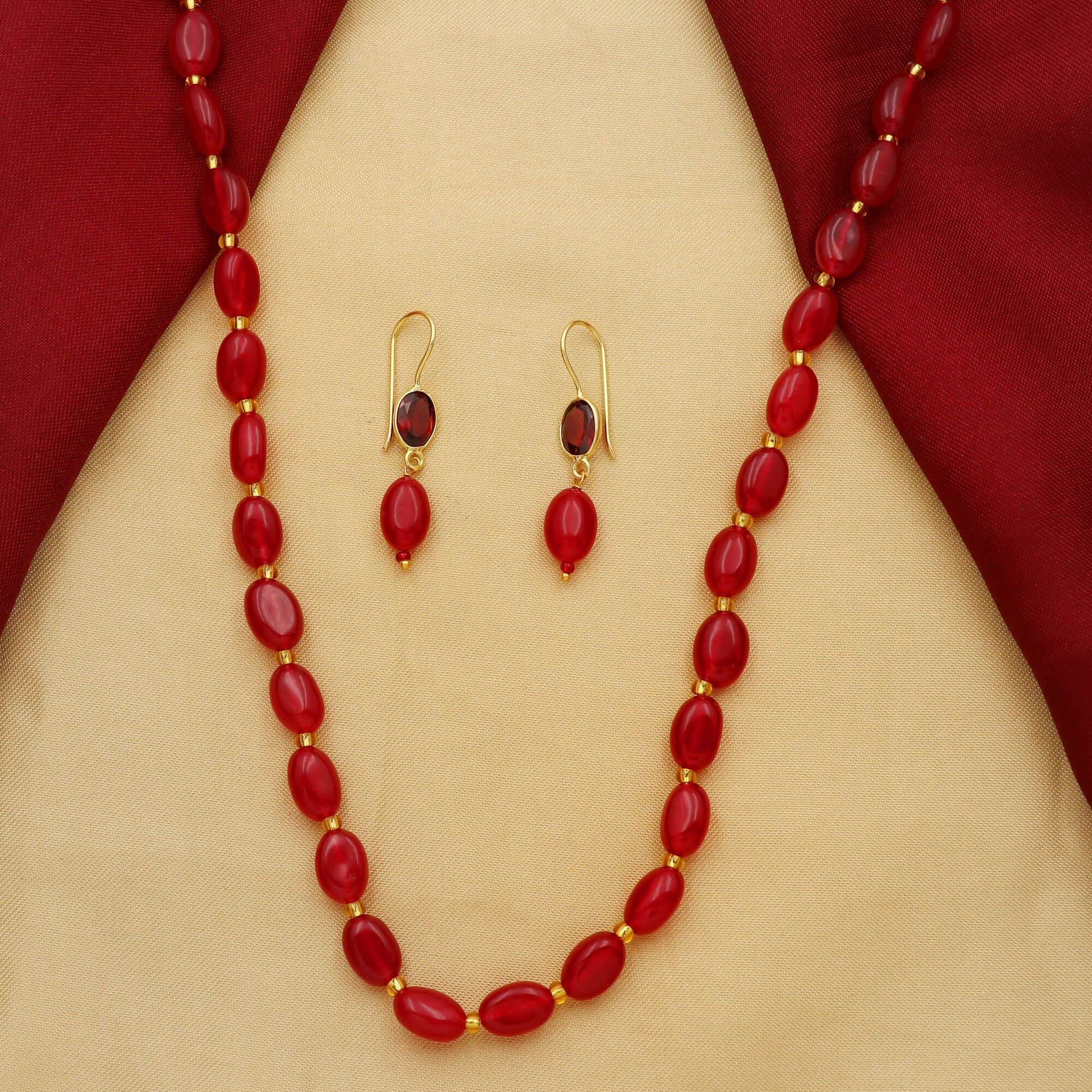 Garnets Beads Necklace - ThewaStore