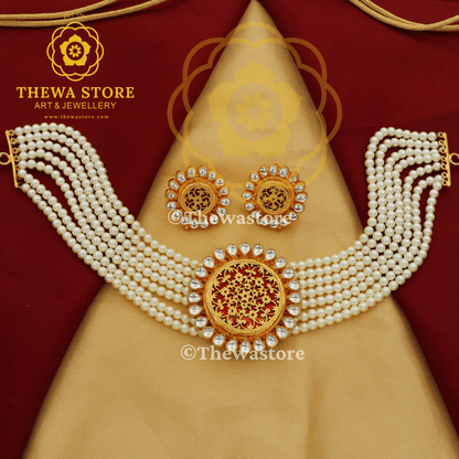 Art of thewa Ahyana Kundan choker Necklace - ThewaStore