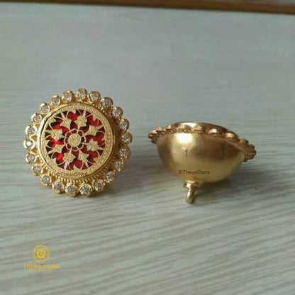 Thewa Jewellery Rakhdi gold work on glass (Borla)with Diamond - ThewaStore