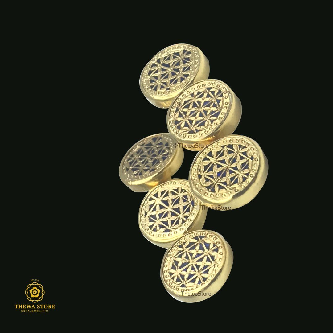 Round Jodhpuri Gold Sherwani Button Set at best price in Pratapgarh