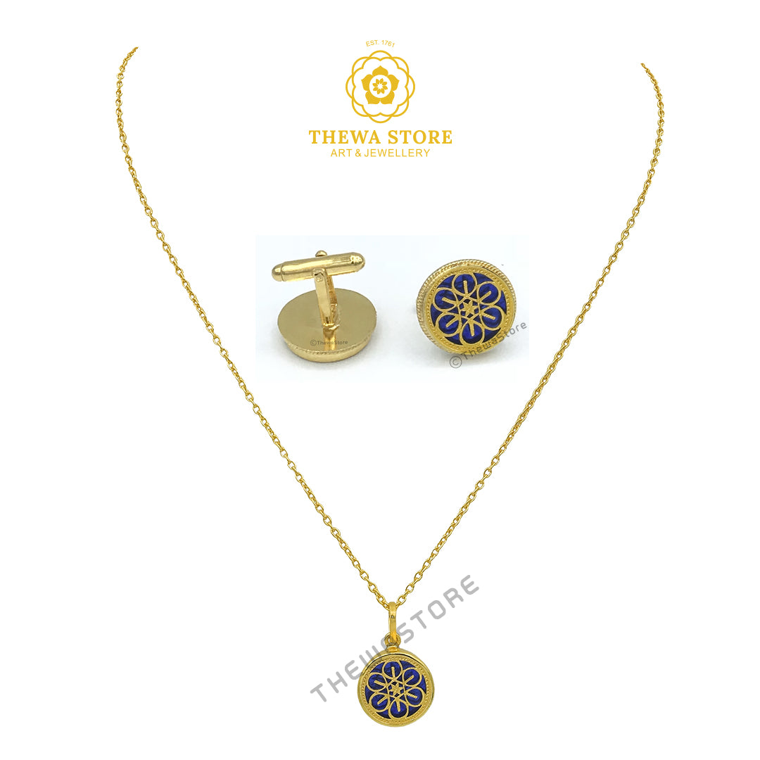 Thewa Art Pendent with Cufflinks Combo 2 - ThewaStore