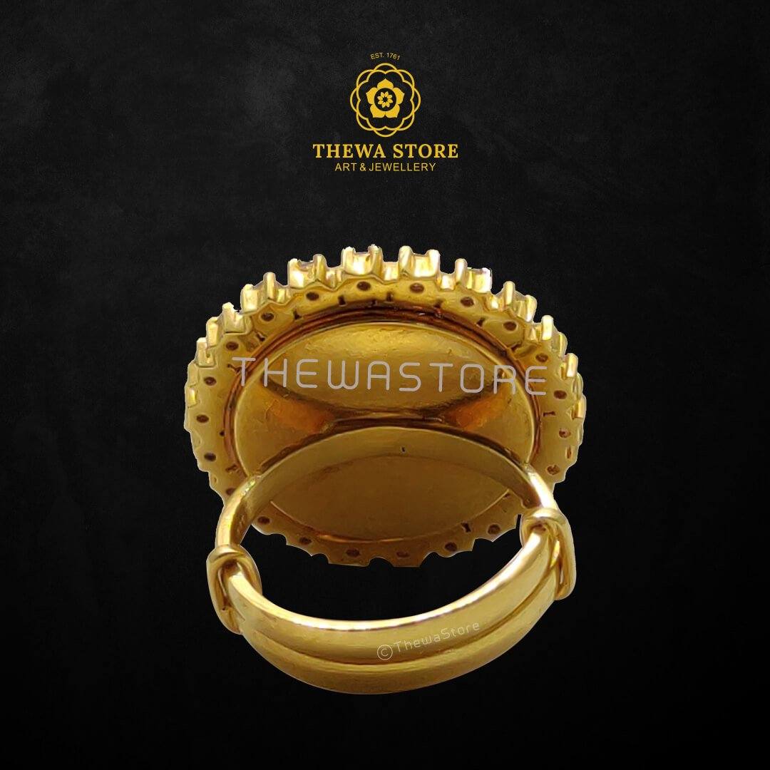 Thewa Art Elephant  Diamond Ring - ThewaStore