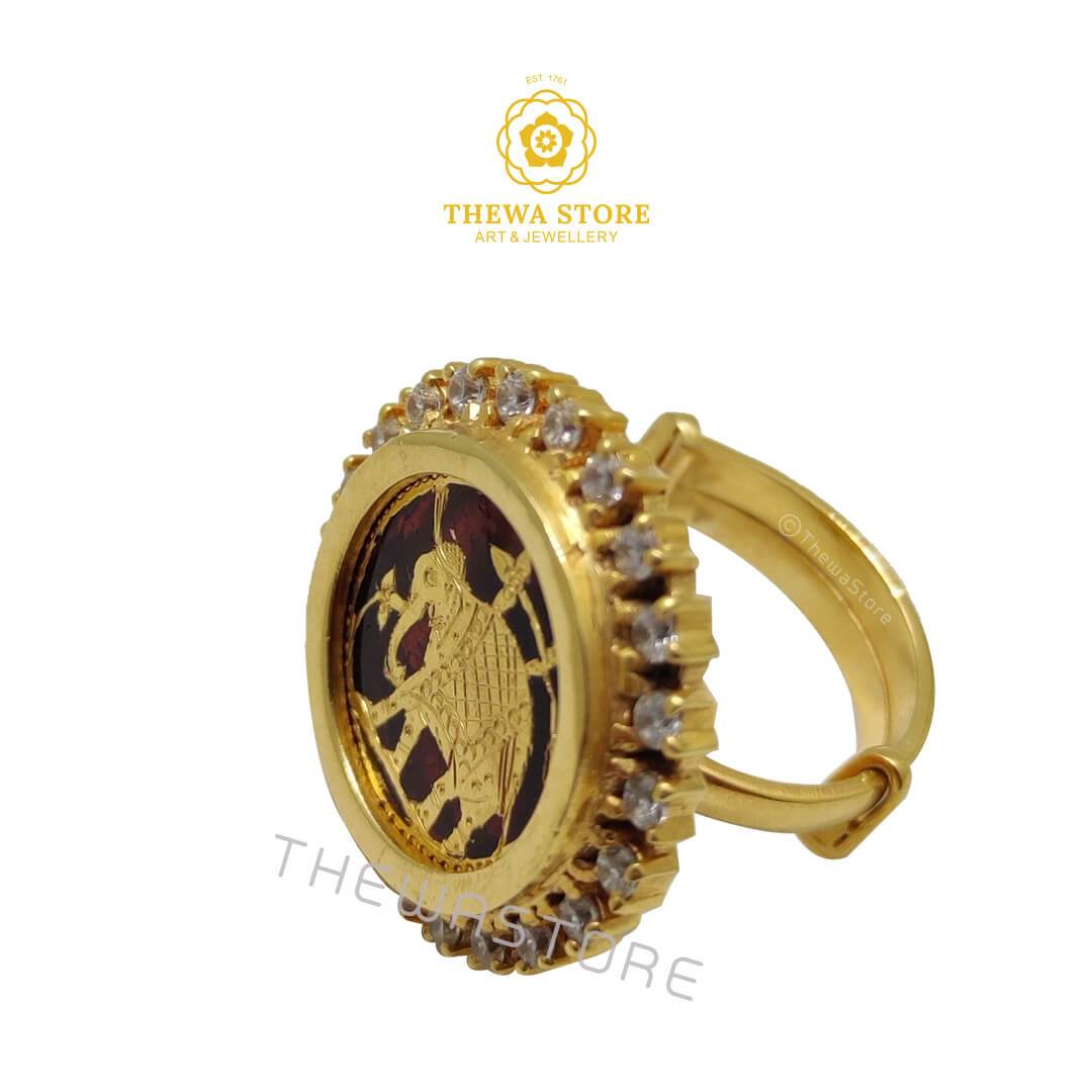 Thewa Art Elephant  Diamond Ring - ThewaStore