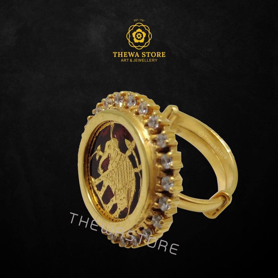 Thewa Art Elephant  Diamond Ring - ThewaStore