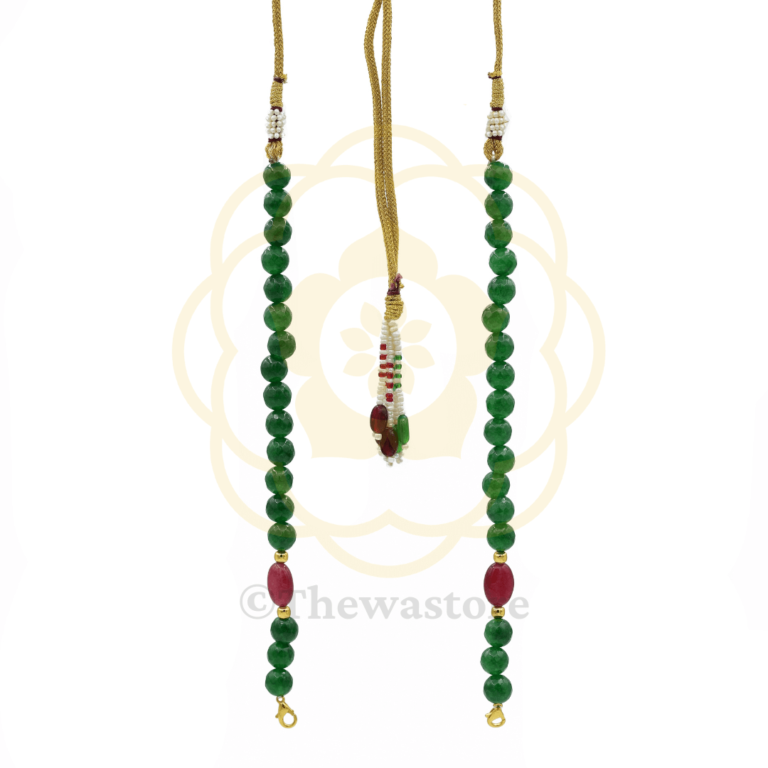Green with Red Oval Moti - ThewaStore