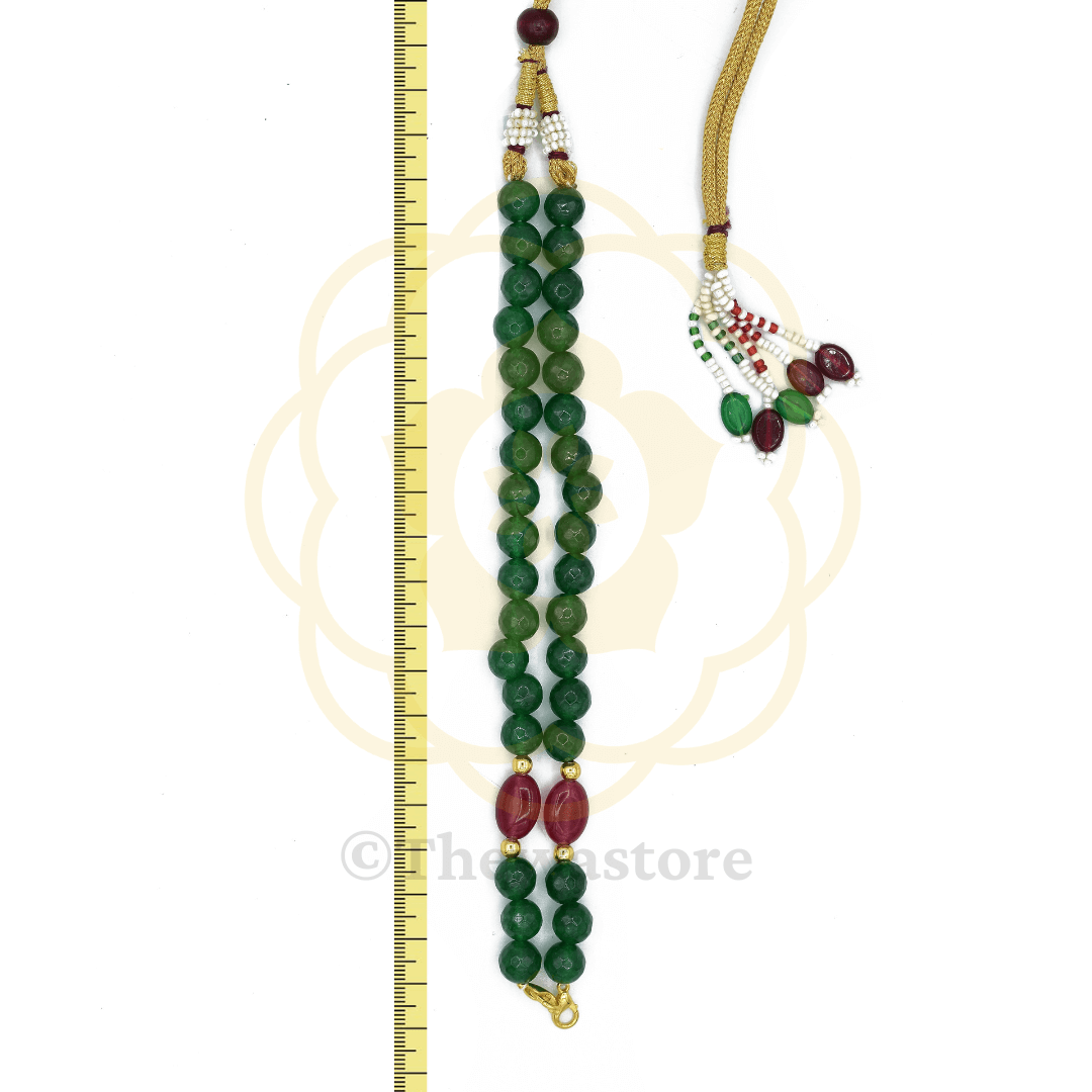 Green with Red Oval Moti - ThewaStore