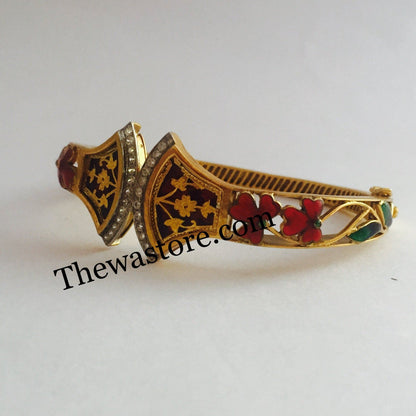 Thewa Jewellery Meenakari Bangle - ThewaStore
