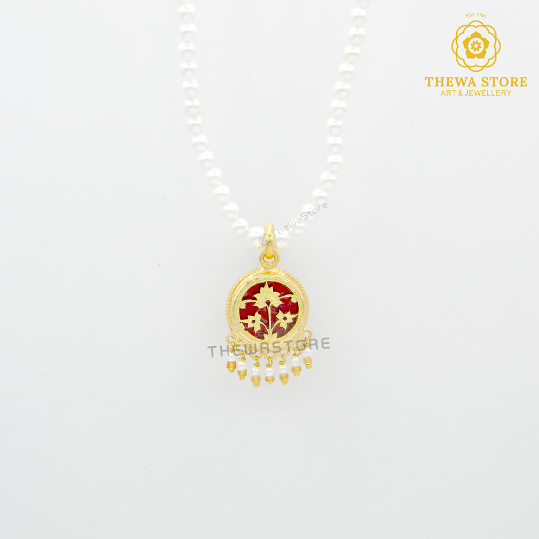 Original Thewa Art Jewellery Esma  Flower Necklace - ThewaStore
