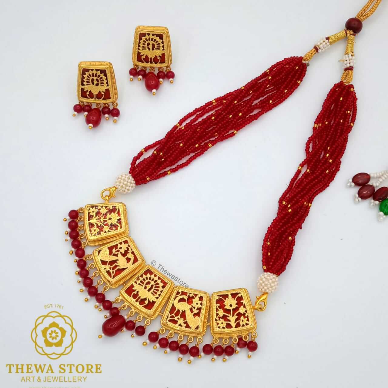 Thewa Jewellery 4 Pc Small Dancing Peacock 🦚 Necklace - ThewaStore