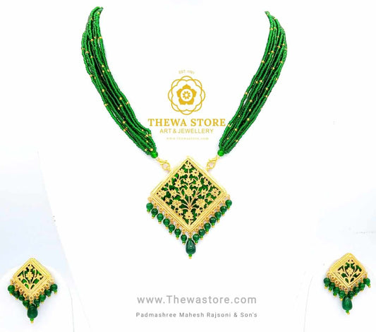 Thewa Jewellery Patang Dancing Peacock 🦚 Necklace - ThewaStore