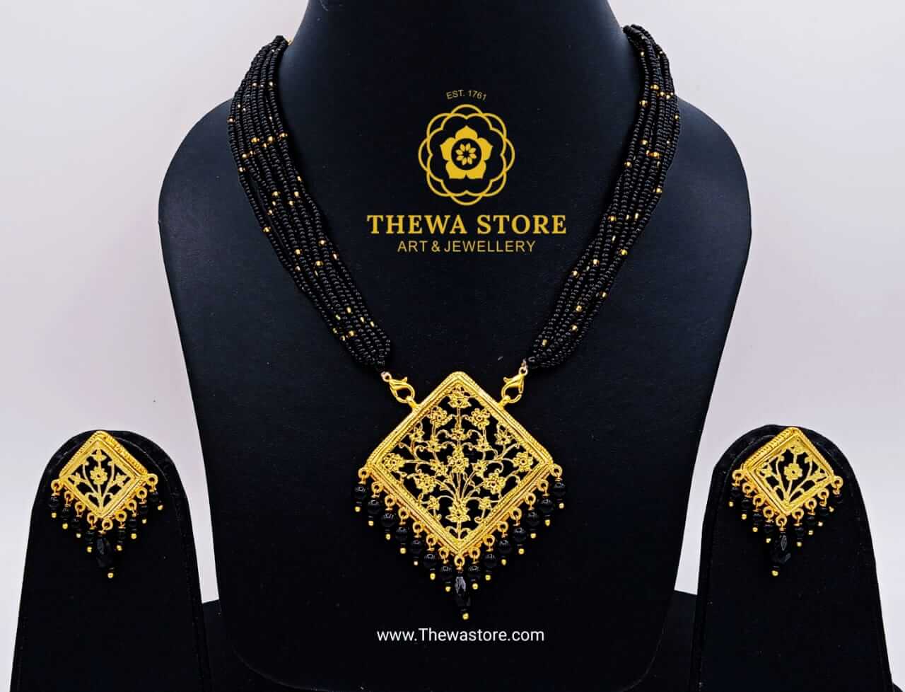 Thewa Jewellery Patang Dancing Peacock 🦚 Necklace - ThewaStore
